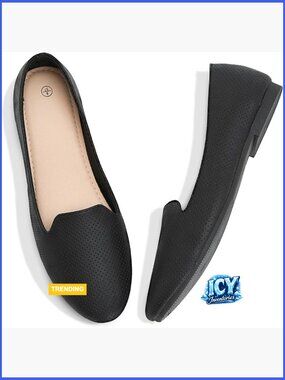 Breathable PU Leather Ballet Flats with Memory Foam Insole